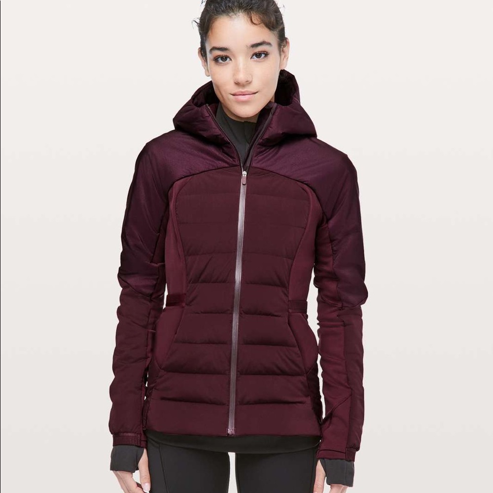 Lululemon Down For It All Jacket in Dark Adobe, size 6